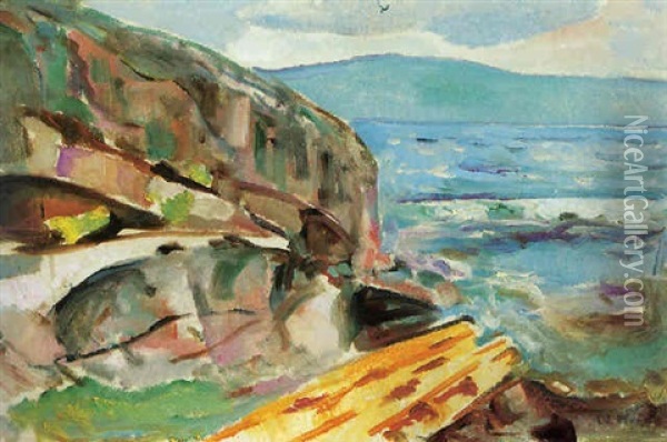 Caostline From Hvitsten Oil Painting - Edvard Munch