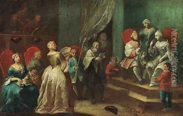 A recital Oil Painting - The Maestro Dei Riflessi