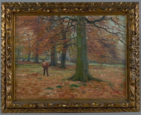 Jardinier Dans Un Parc Oil Painting - Leon Delderenne