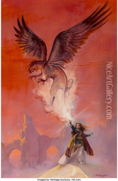 Gryphon In Glory Oil Painting - Alois Karl Schwinger