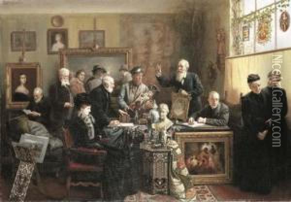 The Estate Auction Oil Painting - Carl Johann Spielter