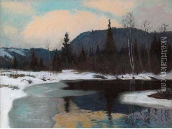 Early March On The Cache River Oil Painting - Maurice Galbraith Cullen