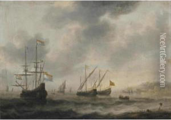 The Dutch Flagship Oil Painting - Jacob Adriaensz. Bellevois