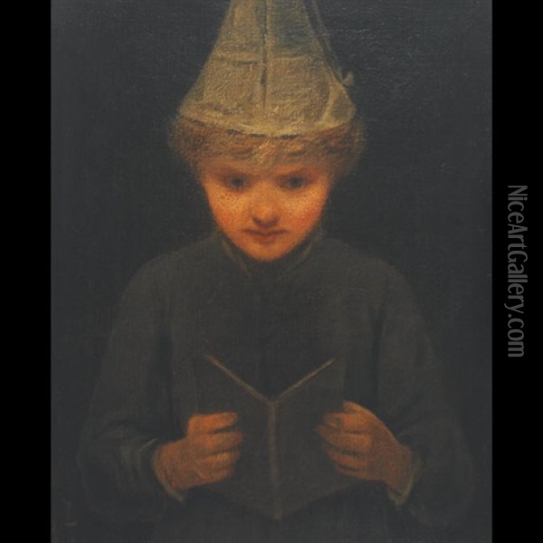 The Little Dunce Oil Painting - George F. Fuller
