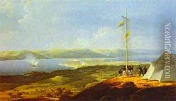 View Of The Military Telegraph Near Varna 1829 Oil Painting - Maksim Nikiforovich Vorobiev