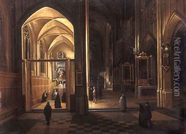 The Interior of a Gothic Church Oil Painting - Hendrick van, the Younger Steenwyck