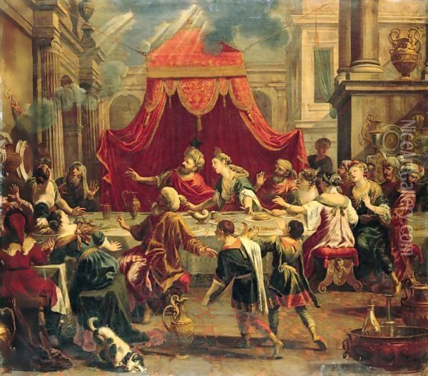 Belshazzar's Feast Oil Painting - Johann Heiss