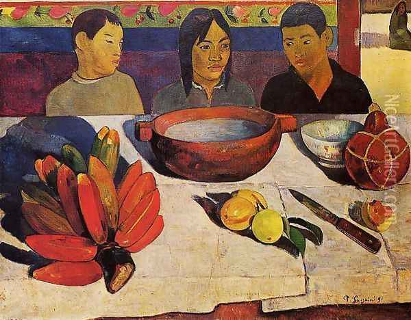 The Meal Aka The Bananas Oil Painting - Paul Gauguin