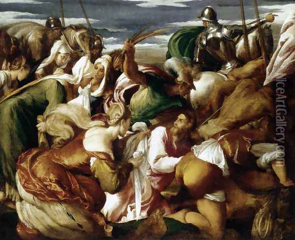 The Road To Calvary 1550-55 Oil Painting - Jacopo Bassano (Jacopo da Ponte)