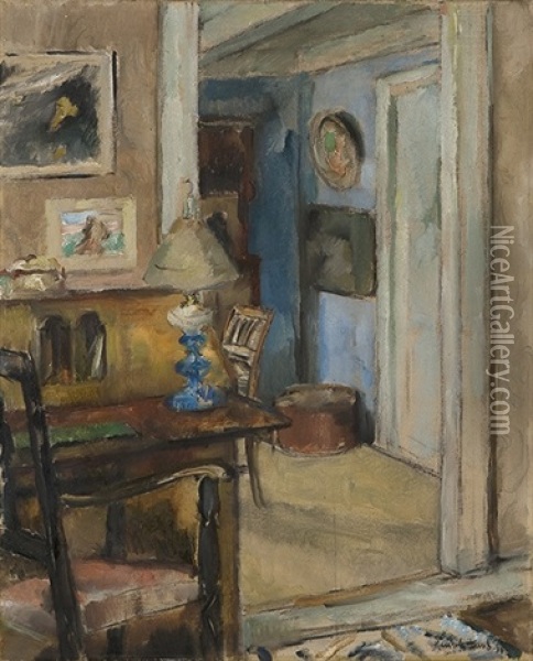 Interior, Espevika Oil Painting - Henrik Louis Lund