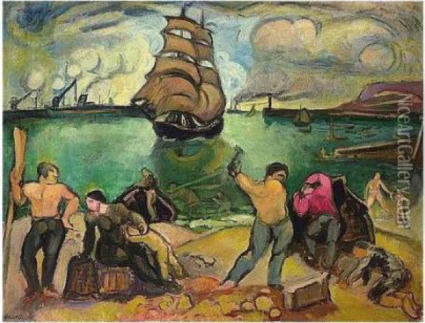 Reparation Des Barques Oil Painting - Emile-Othon Friesz