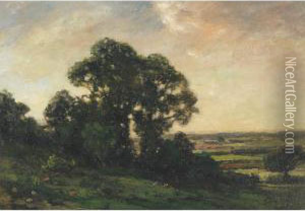 A Surrey Landscape Oil Painting - Jose Weiss