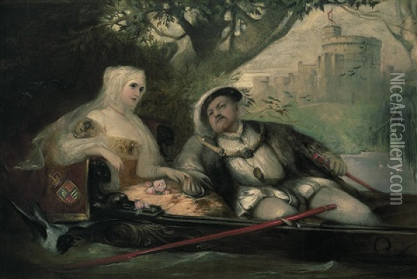 Konig Heinrich Viii. Und Katharina Von Aragon In Einem Prachtvollen Kahn Oil Painting - Friedrich August von Kaulbach