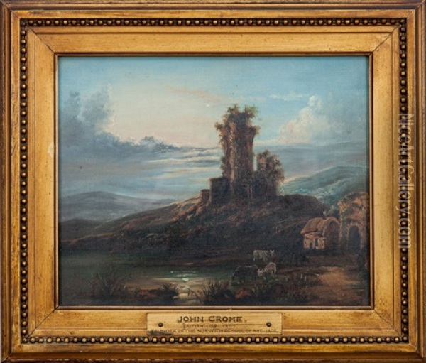 Landscape With Ruins Oil Painting - John Crome the Elder