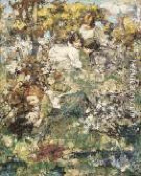 In The Woods Oil Painting - Edward Atkinson Hornel
