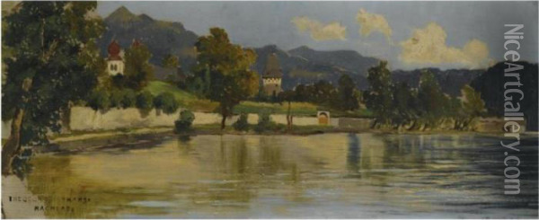 Ansicht Von Millstatt (a View Of Millstatt) Oil Painting - Theodor von Hormann