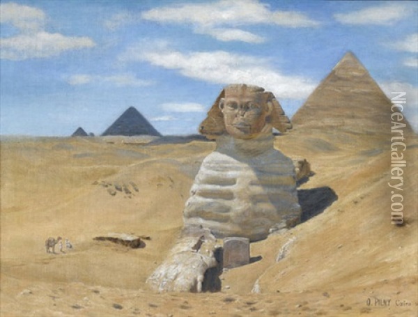 Die Sphinx Vor Den Pyramiden Von Gizeh Oil Painting - Otto Pilny
