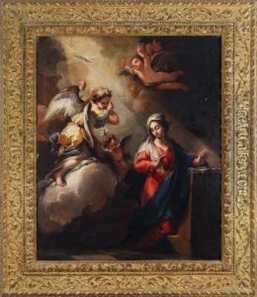 Annunciazione Oil Painting - Michele Da Parma (see Rocca)