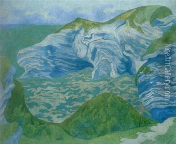 Les Falaises Bleues Oil Painting - Paul Elie Ranson