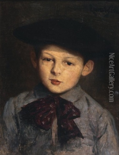 L'enfant Au Beret Oil Painting - Lucien Laurent-Gsell