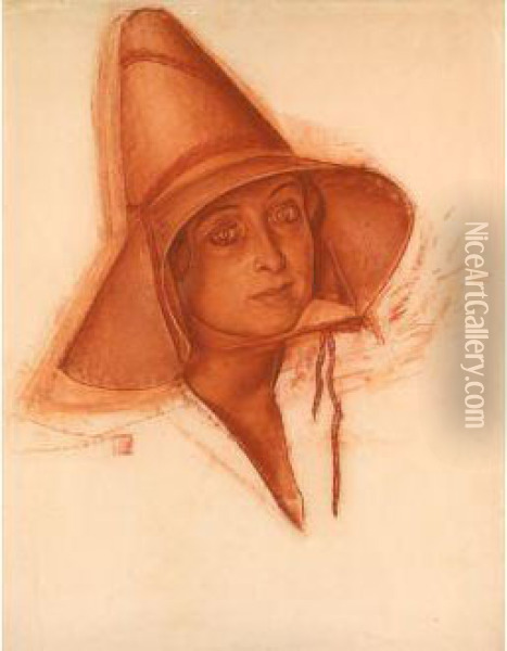Woman In A Hat Oil Painting - Alexander Evgenievich Yakovlev