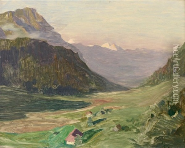 La Vallee De Lauterbrunenn Oil Painting - Emile Rene Menard