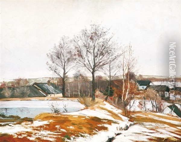 Na Sklonku Zimy Oil Painting - Frantisek Kavan