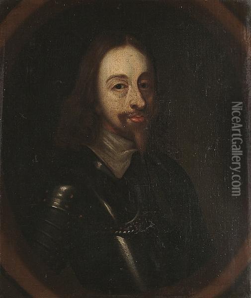 Portrait Bust Length Of King Charles I, Wearing Armour Oil Painting - Sir Anthony Van Dyck