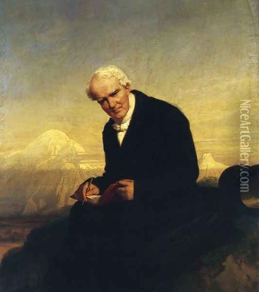 Baron Alexander von Humbolt Oil Painting - Julius Friedrich Anton Schrader
