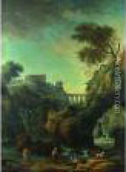 Paysage De Cascade Oil Painting - Hubert Robert
