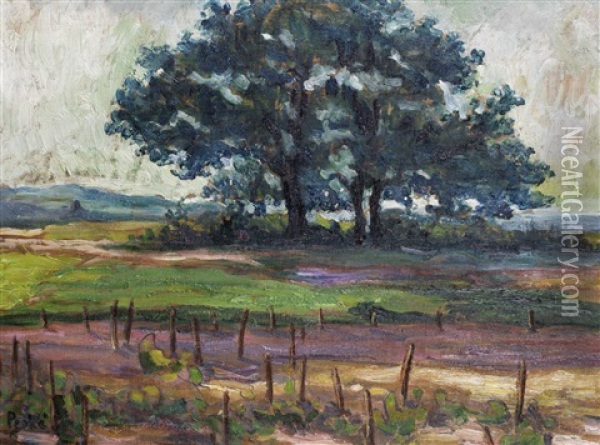 Landscape With Oak Trees Oil Painting - Jean Peske