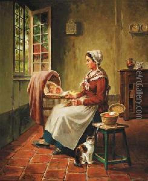 Domesticinterior Oil Painting - Corneille Petit
