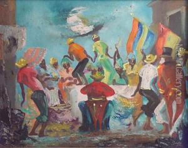 Candombe Oil Painting - Andrea Figari
