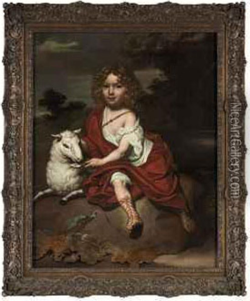 Portrait Of A Boy, Full-length, As Saint John The Baptist Oil Painting - Jan de Baen