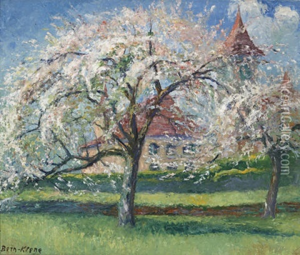 Trees In Bloom Oil Painting - Bernhard Klene