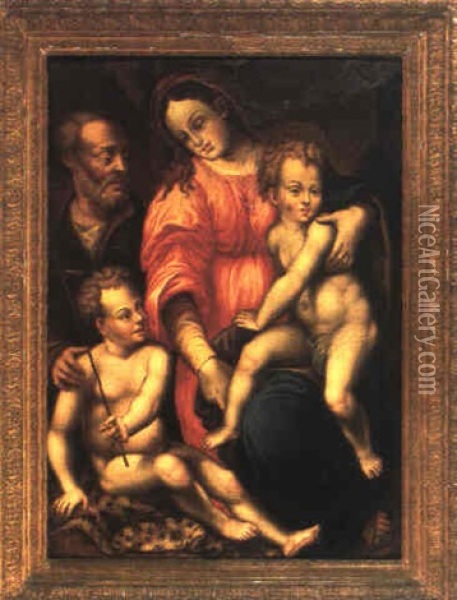 Die Heilige Familie Mit Johannesknabe Oil Painting - Andrea Del Sarto