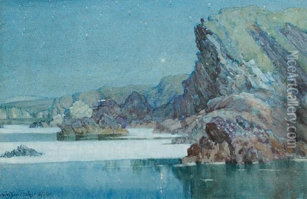 Moonlight Newquay Oil Painting - Albert Moulton Foweraker