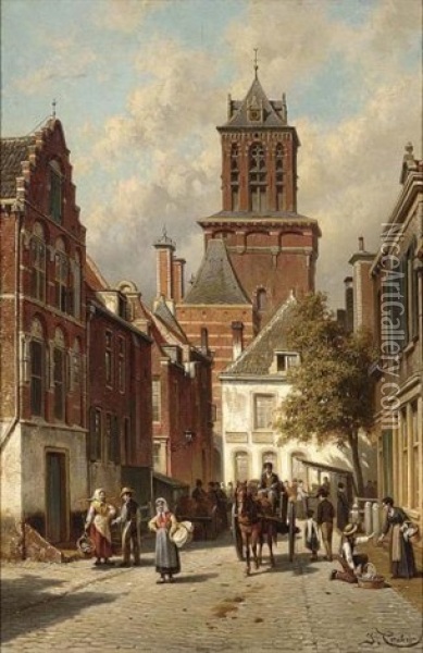 The Bird Market, Delft Oil Painting - Jacques Francois Carabain