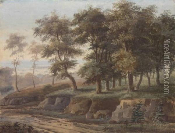 Paysage Oil Painting - Louis Jacques Mande Daguerre