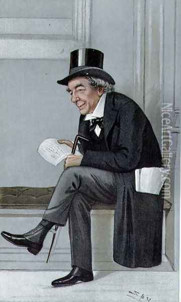 James Staats Forbes, Spy Cartoon from Vanity Fair, pub. 1900 Oil Painting - Leslie Mathew Ward