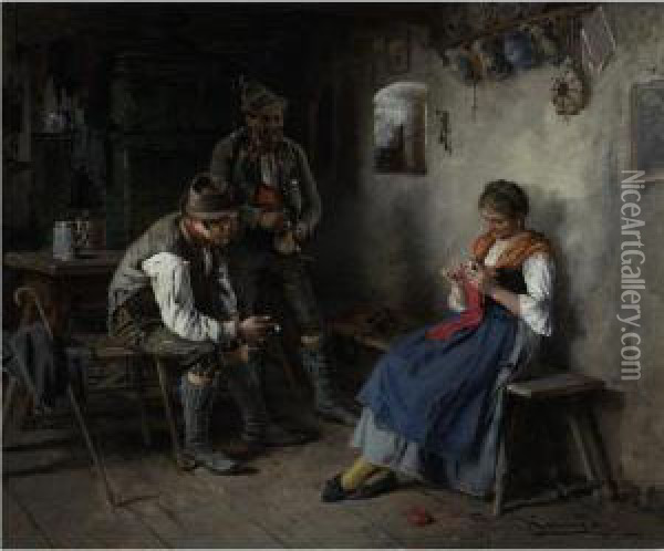 The Suitors Oil Painting - Johann Hamza