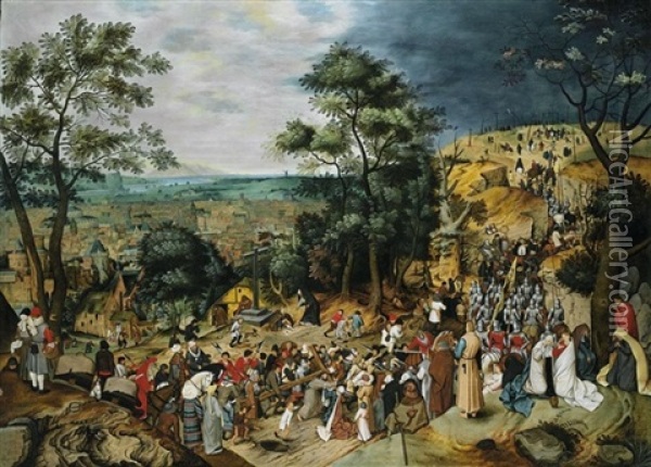 The Procession To Calvary Oil Painting - Pieter Brueghel the Younger