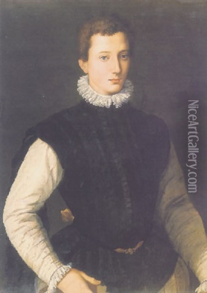 Portrait Of A Young Man Oil Painting - Alessandro di Cristofano Allori