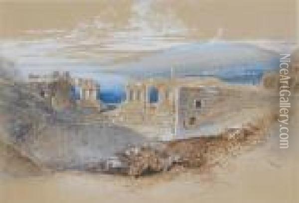 Taormina Oil Painting - Edward Lear
