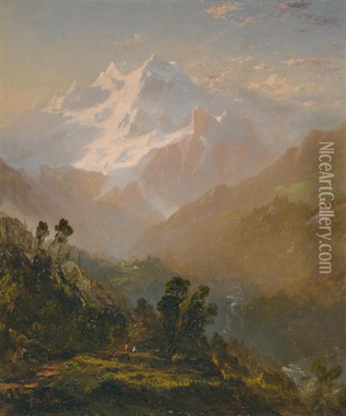 Mountain Landscape Oil Painting - John Frederick Kensett