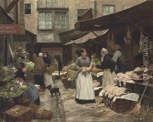 Market Day Oil Painting - Victor Gabriel Gilbert
