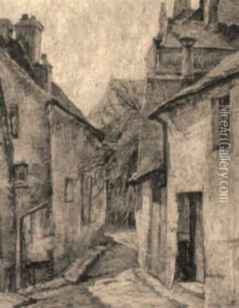 Street In Moret-sur-loing Oil Painting - Edgar Rowley Smart
