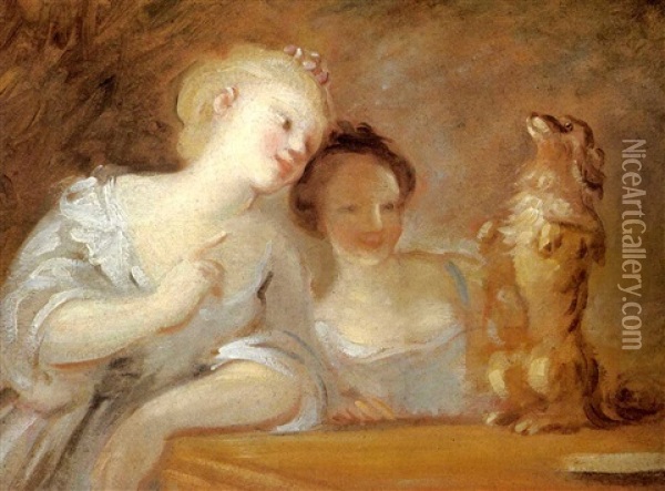 The Performance. Oil Painting - Jean-Honore Fragonard