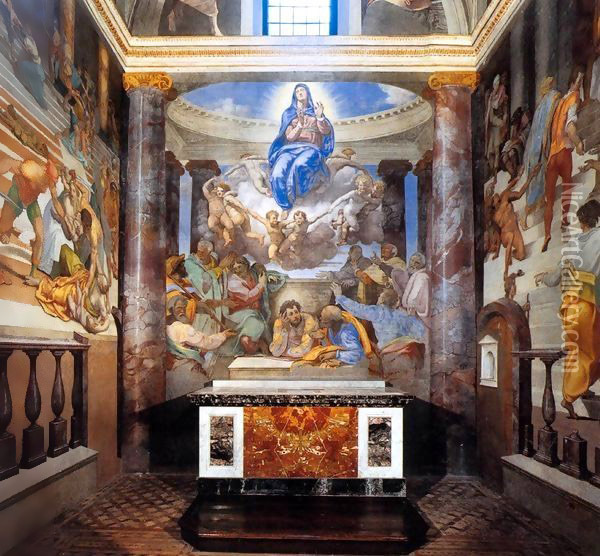 The Assumption of the Virgin Oil Painting - Daniele da Volterra