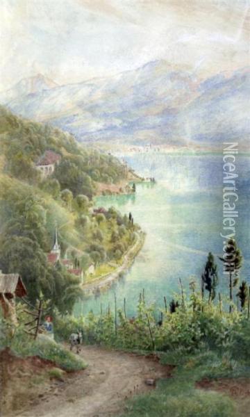 View In Switzerland Oil Painting - Harry Goodwin
